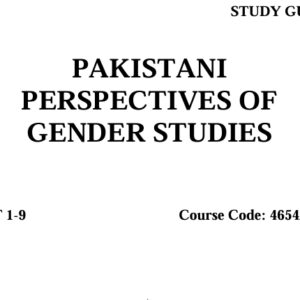 4654/9163_PAKISTANI PERSPECTIVES OF GENDER STUDIES
