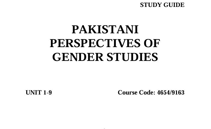 4654/9163_PAKISTANI PERSPECTIVES OF GENDER STUDIES